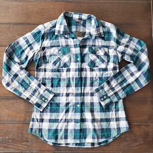 Eddie Bauer Flannel plaid button down shirt